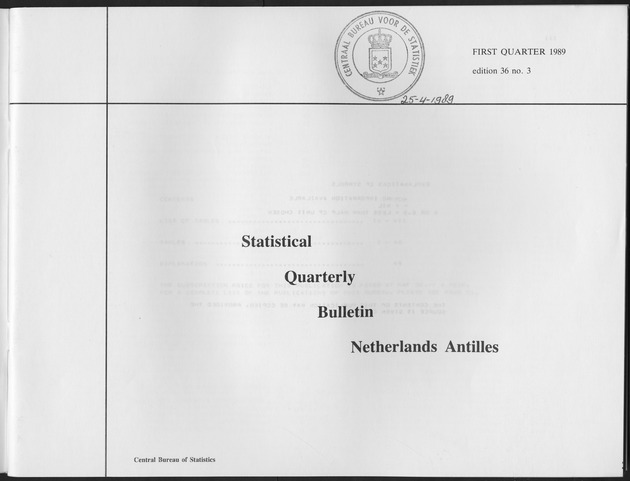 First Quarter 1989 No.3 - Title Page