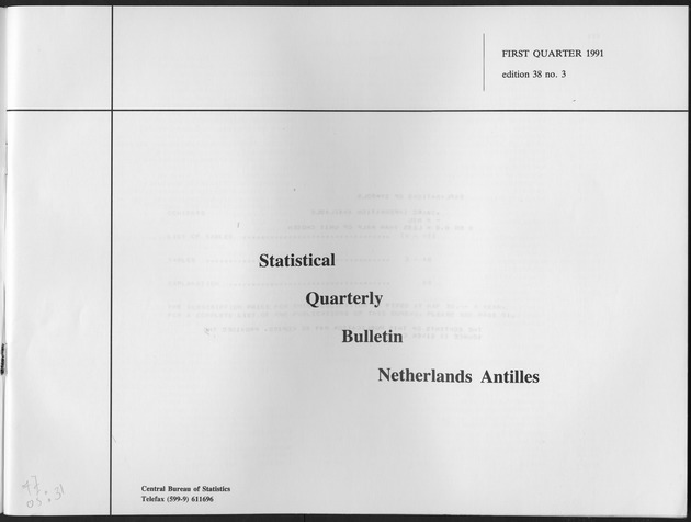 First Quarter 1991 No.3 - Title Page