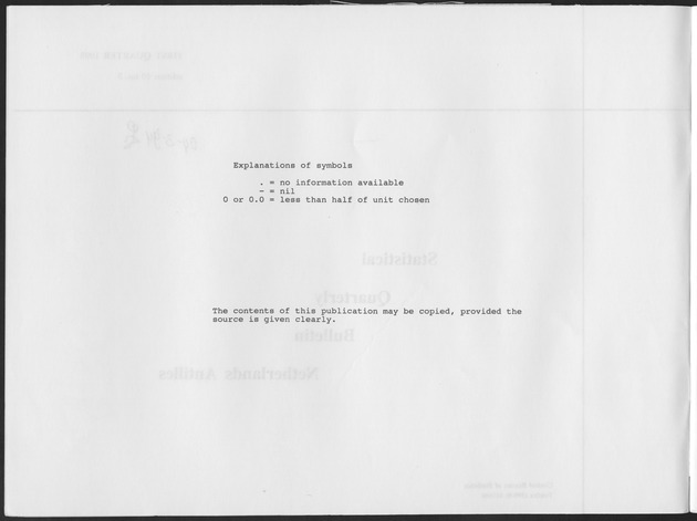 First Quarter 1993 No.3 - explanation of symbols