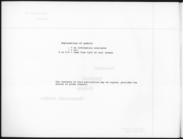 Third Quarter 1994 No.1 - explanation of symbols