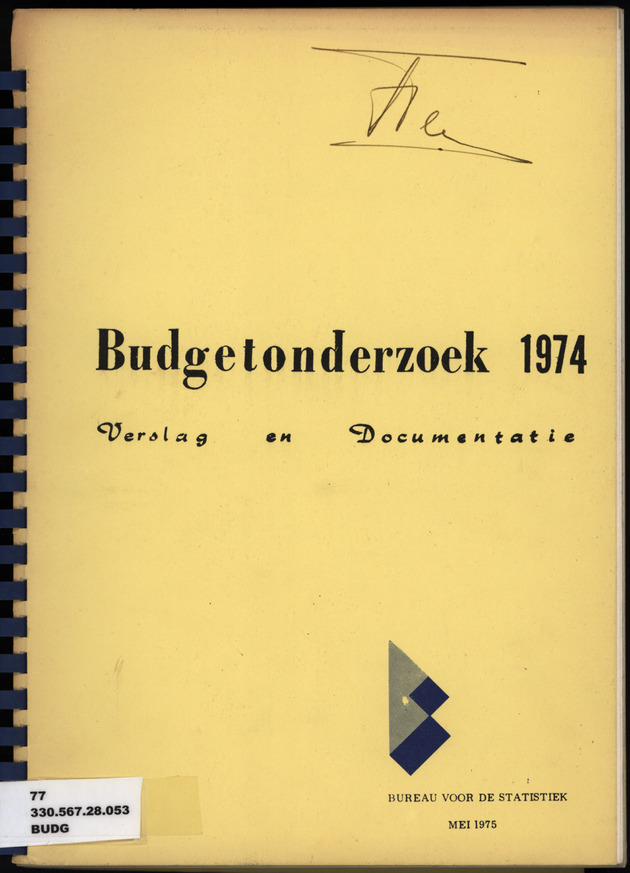 BudgetOnderzoek 1974, Benedenwindse eilanden - Front Cover