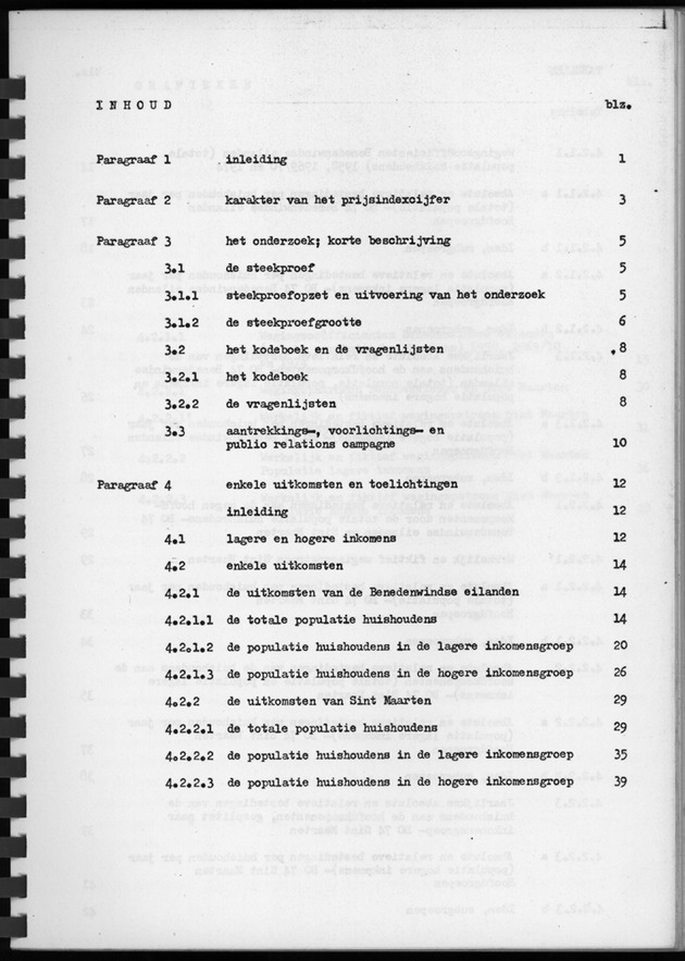 BudgetOnderzoek 1974, Benedenwindse eilanden - inhoud