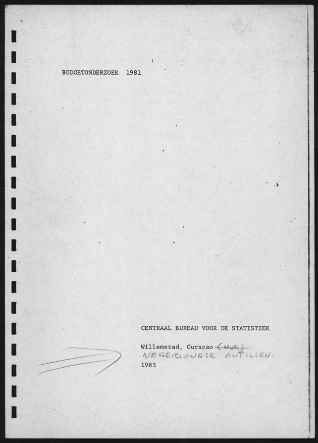 BudgetOnderzoek 1981, 2de Konsept - Title Page
