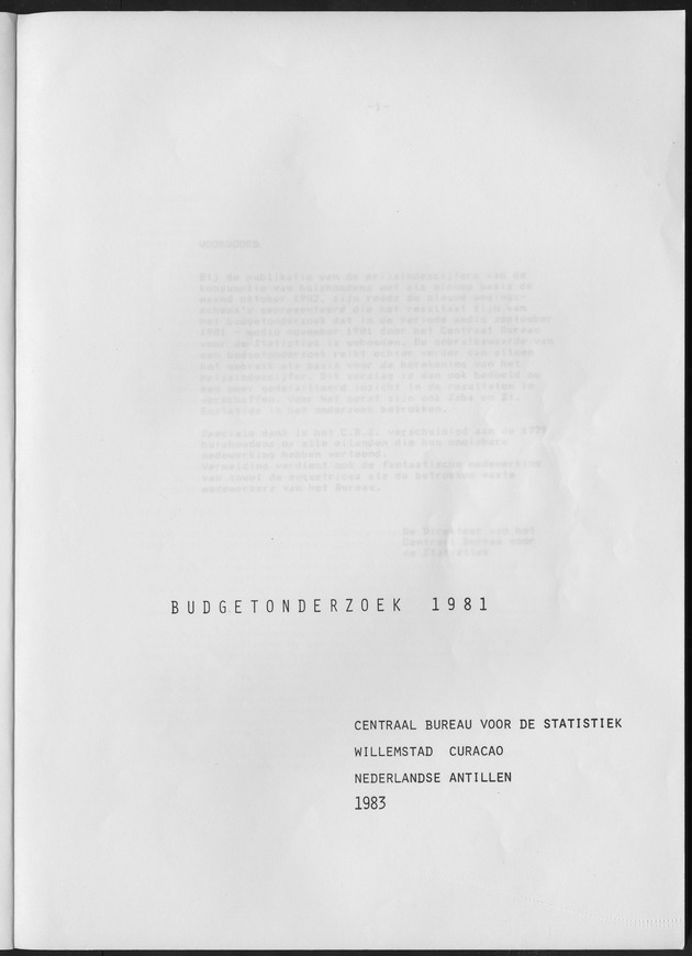 BudgetOnderzoek 1981 - title page