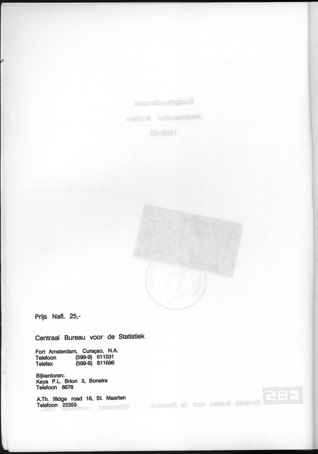 Budgetonderzoek Nederlandse Antillen 1988-89 - Page 0