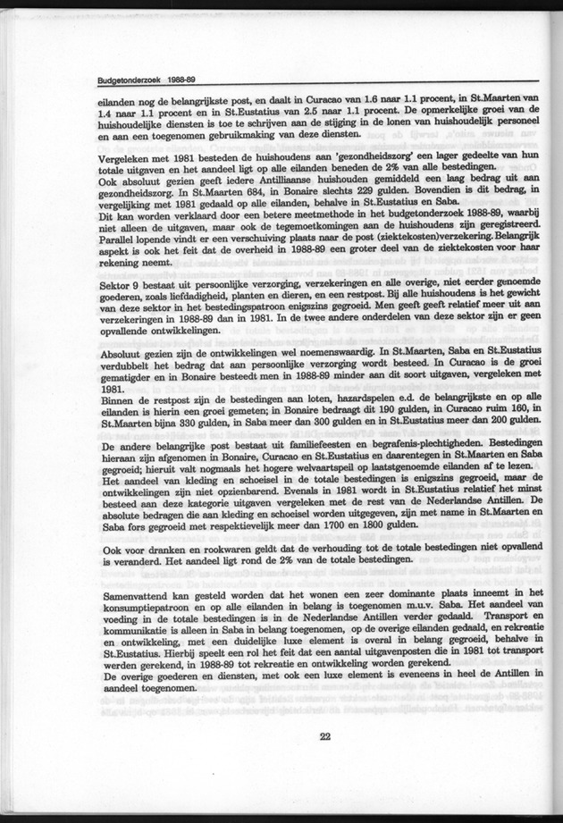 Budgetonderzoek Nederlandse Antillen 1988-89 - Page 22