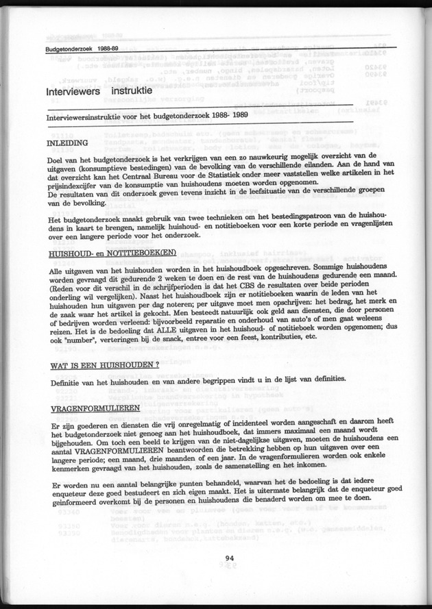 Budgetonderzoek Nederlandse Antillen 1988-89 - Page 94