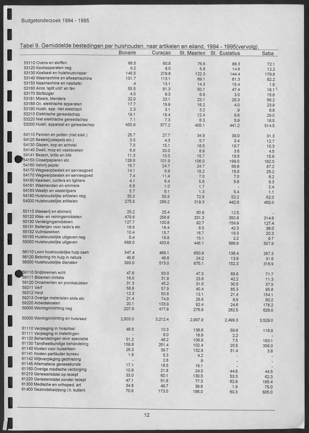 Budgetonderzoek Nederlandse Antillen 1994-1995 - Page 12