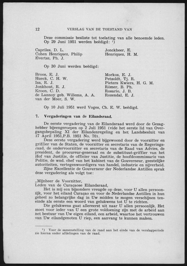 Verslag van de toestand van het eilandgebied Curacao 1951/1952 - Page 12