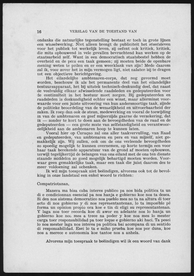 Verslag van de toestand van het eilandgebied Curacao 1951/1952 - Page 16