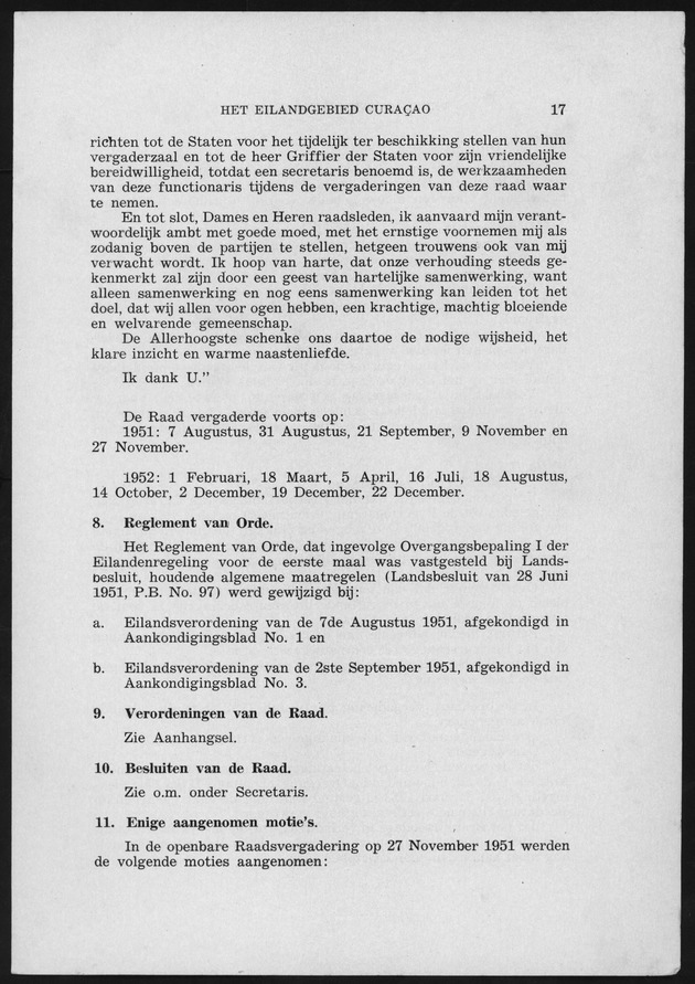 Verslag van de toestand van het eilandgebied Curacao 1951/1952 - Page 17