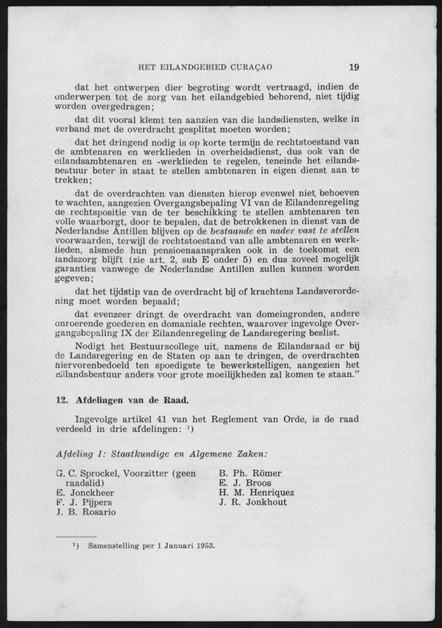Verslag van de toestand van het eilandgebied Curacao 1951/1952 - Page 19