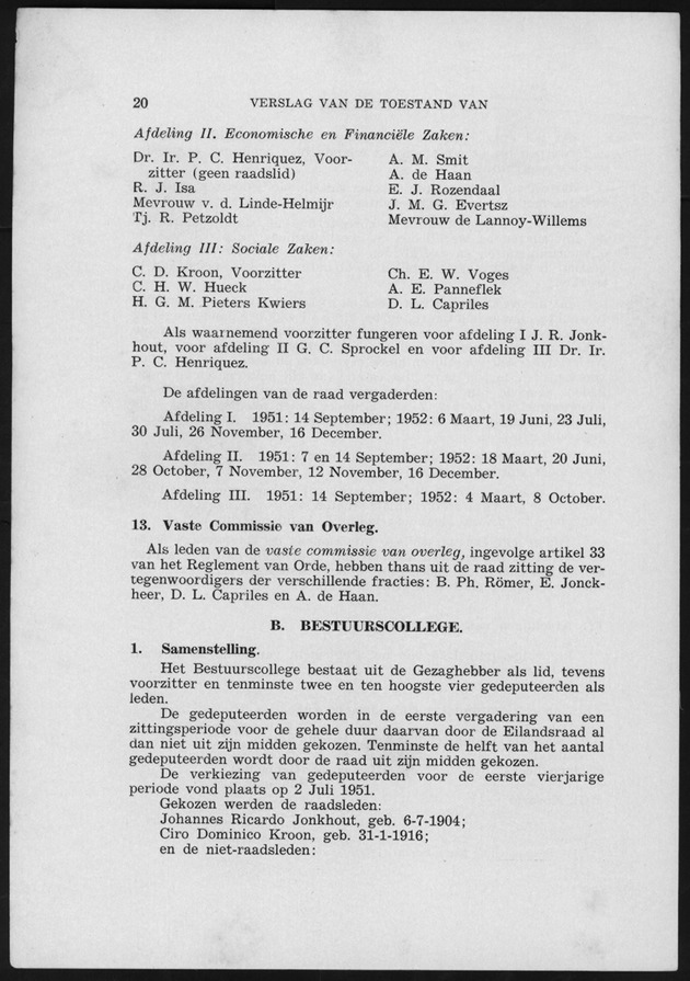 Verslag van de toestand van het eilandgebied Curacao 1951/1952 - Page 20