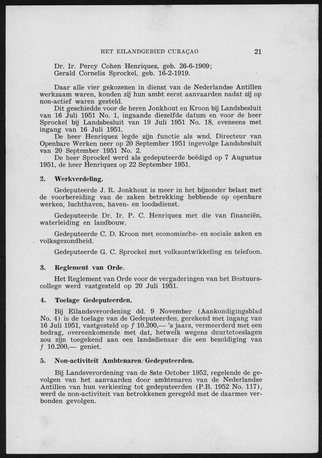 Verslag van de toestand van het eilandgebied Curacao 1951/1952 - Page 21