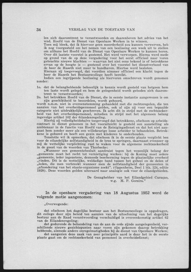 Verslag van de toestand van het eilandgebied Curacao 1951/1952 - Page 34