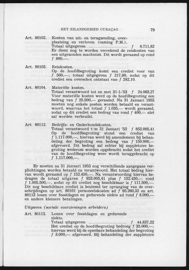 Verslag van de toestand van het eilandgebied Curacao 1951/1952 - Page 79