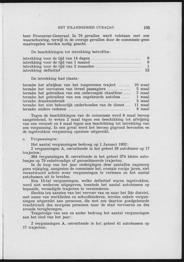 Verslag van de toestand van het eilandgebied Curacao 1951/1952 - Page 103