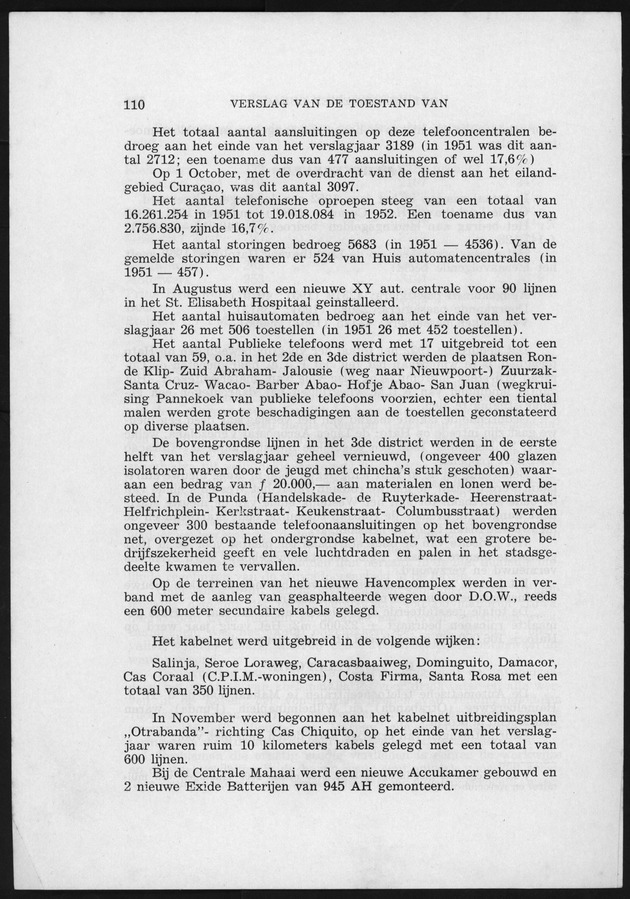 Verslag van de toestand van het eilandgebied Curacao 1951/1952 - Page 110