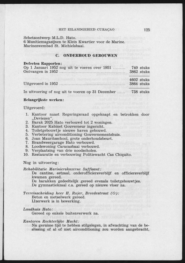 Verslag van de toestand van het eilandgebied Curacao 1951/1952 - Page 125