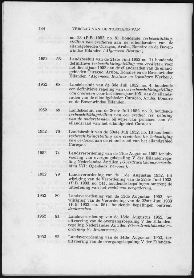 Verslag van de toestand van het eilandgebied Curacao 1951/1952 - Page 144
