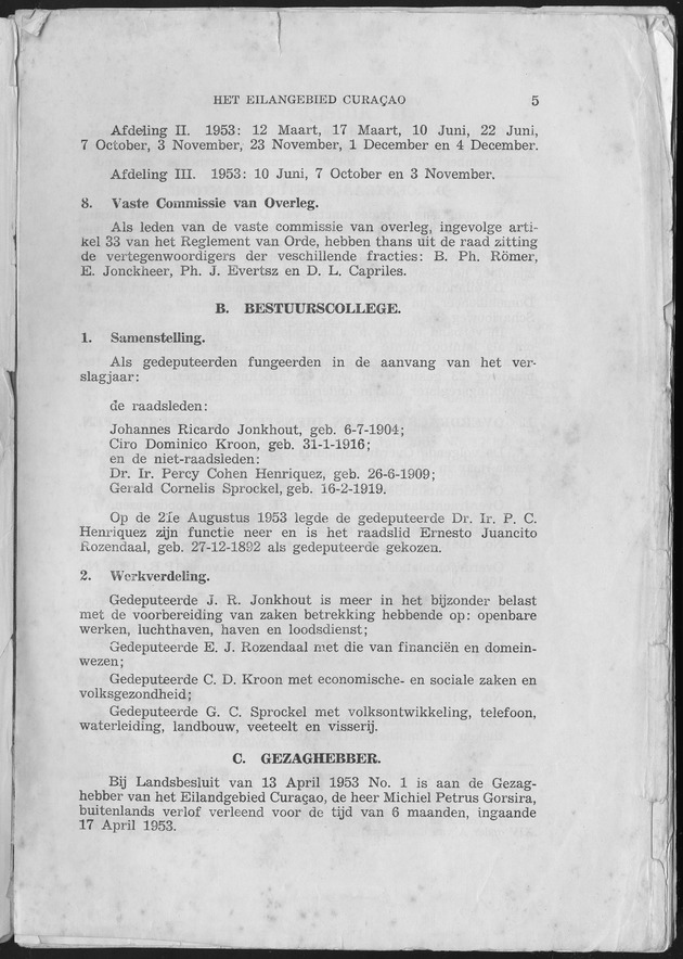 Verslag van de toestand van het eilandgebied Curacao 1953 - Page 5
