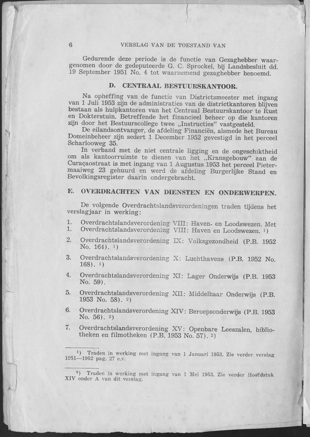Verslag van de toestand van het eilandgebied Curacao 1953 - Page 6