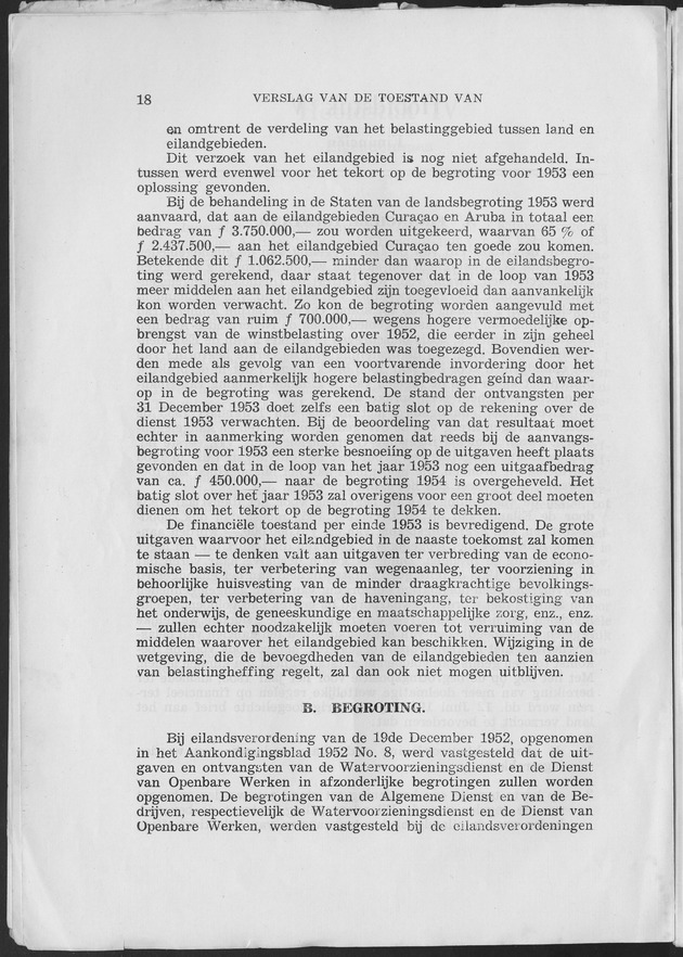 Verslag van de toestand van het eilandgebied Curacao 1953 - Page 18