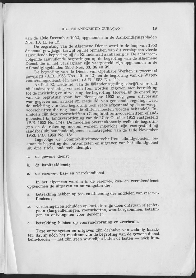 Verslag van de toestand van het eilandgebied Curacao 1953 - Page 19