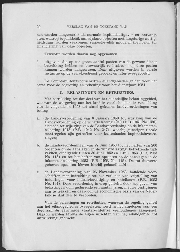 Verslag van de toestand van het eilandgebied Curacao 1953 - Page 20