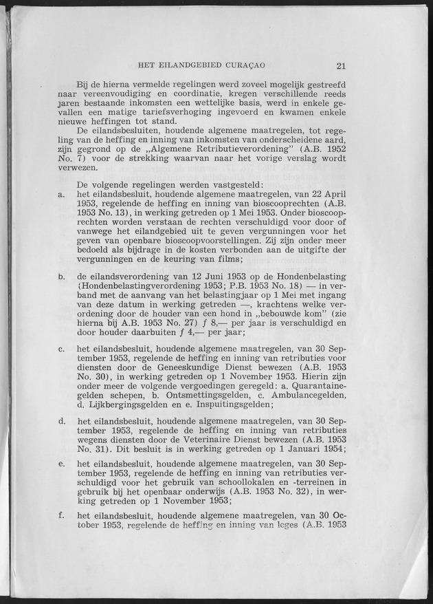 Verslag van de toestand van het eilandgebied Curacao 1953 - Page 21