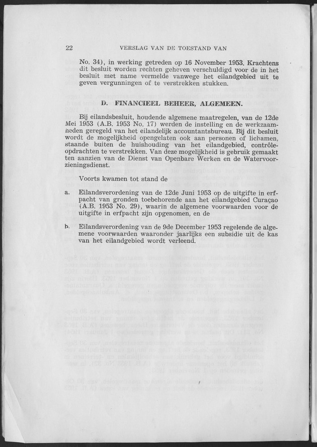 Verslag van de toestand van het eilandgebied Curacao 1953 - Page 22
