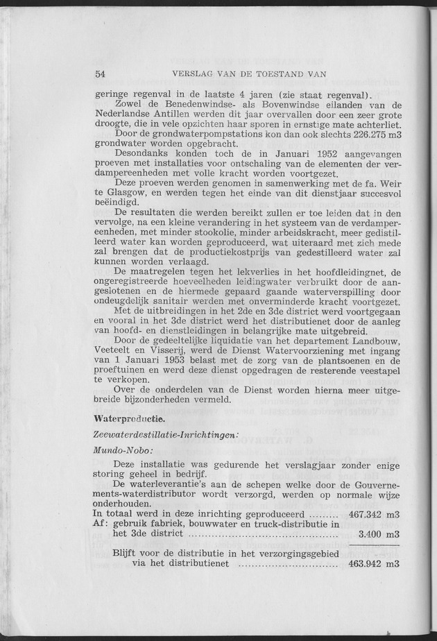 Verslag van de toestand van het eilandgebied Curacao 1953 - Page 54