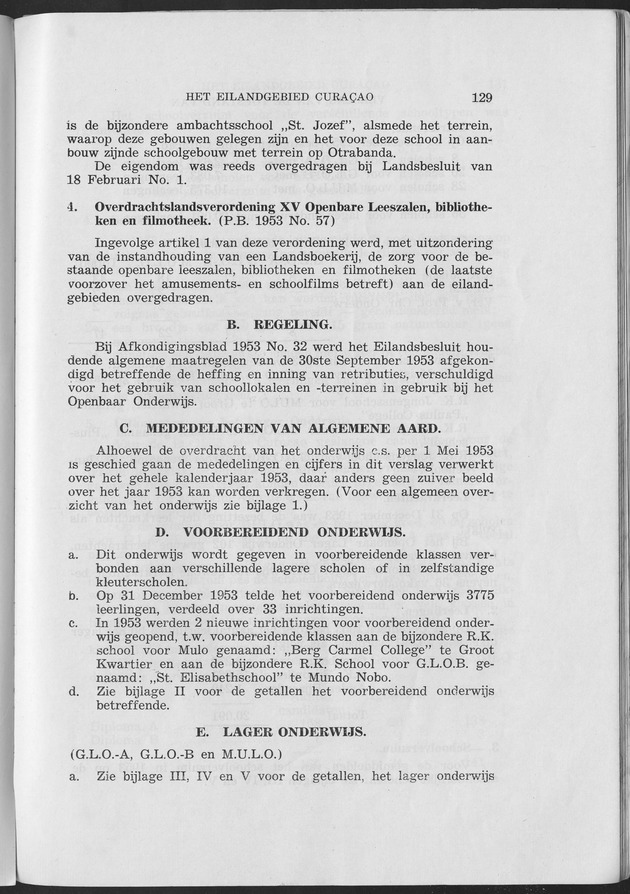 Verslag van de toestand van het eilandgebied Curacao 1953 - Page 129