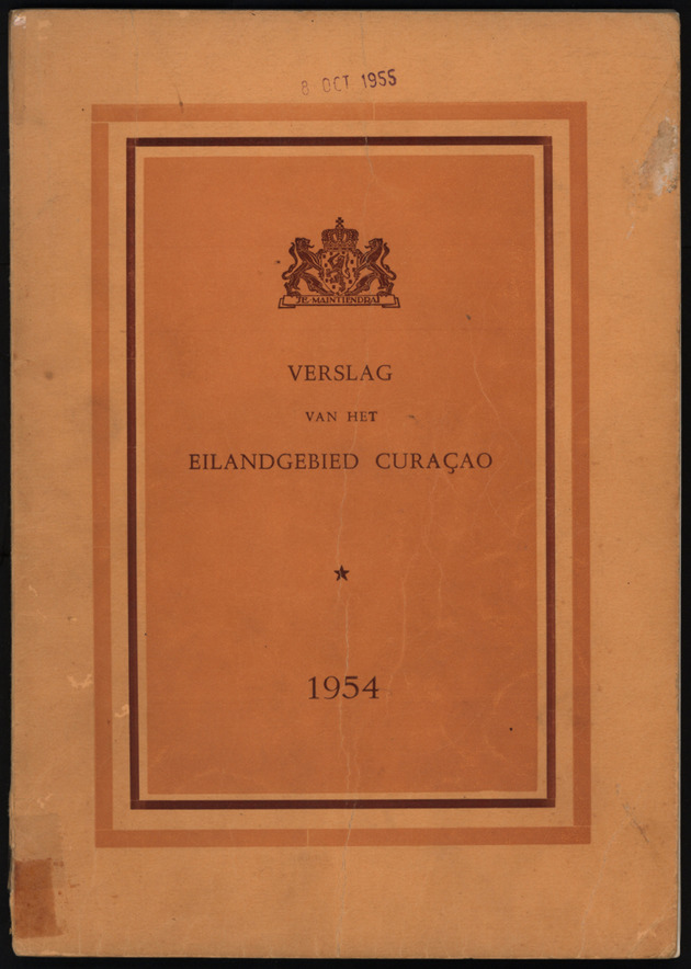 Verslag van de toestand van het eilandgebied Curacao 1954 - Front Cover