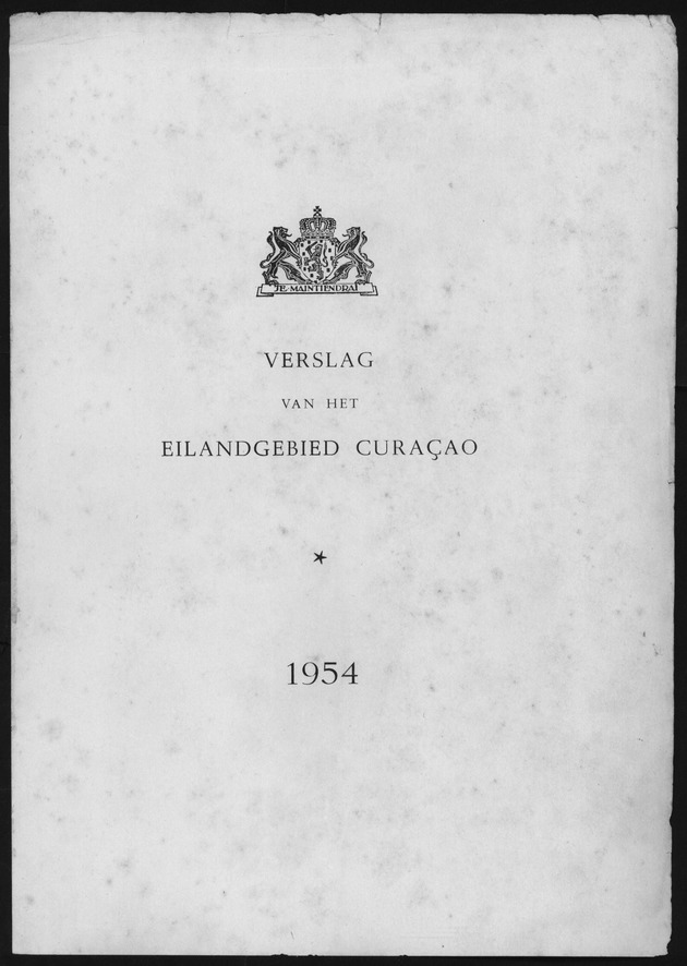 Verslag van de toestand van het eilandgebied Curacao 1954 - Title Page
