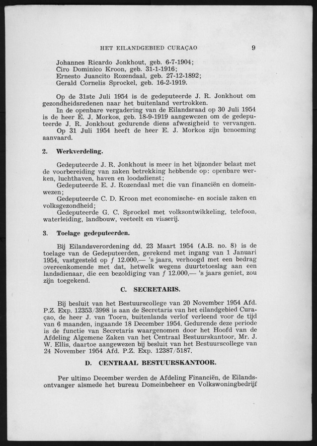 Verslag van de toestand van het eilandgebied Curacao 1954 - Page 9