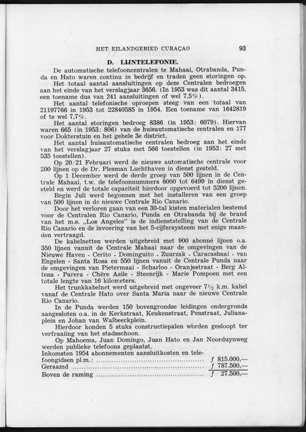 Verslag van de toestand van het eilandgebied Curacao 1954 - Page 93