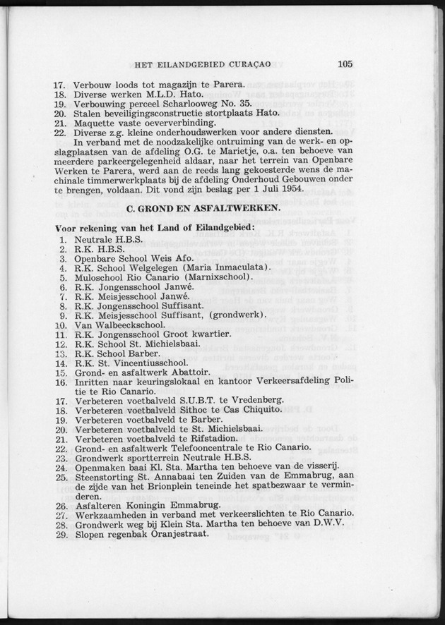 Verslag van de toestand van het eilandgebied Curacao 1954 - Page 105