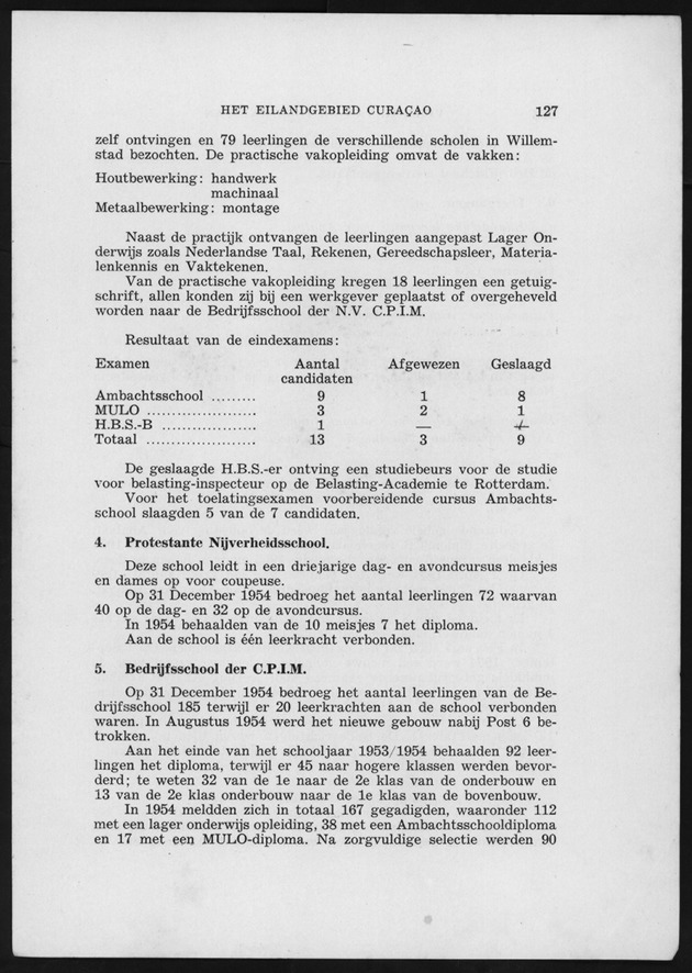 Verslag van de toestand van het eilandgebied Curacao 1954 - Page 127