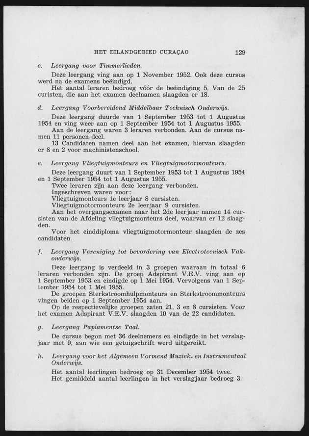 Verslag van de toestand van het eilandgebied Curacao 1954 - Page 129