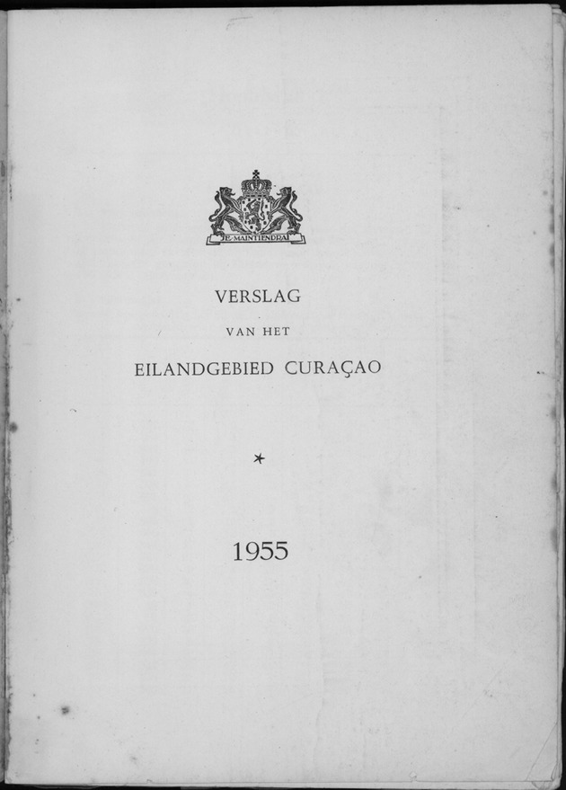 Verslag van de toestand van het eilandgebied Curacao 1955 - Title Page