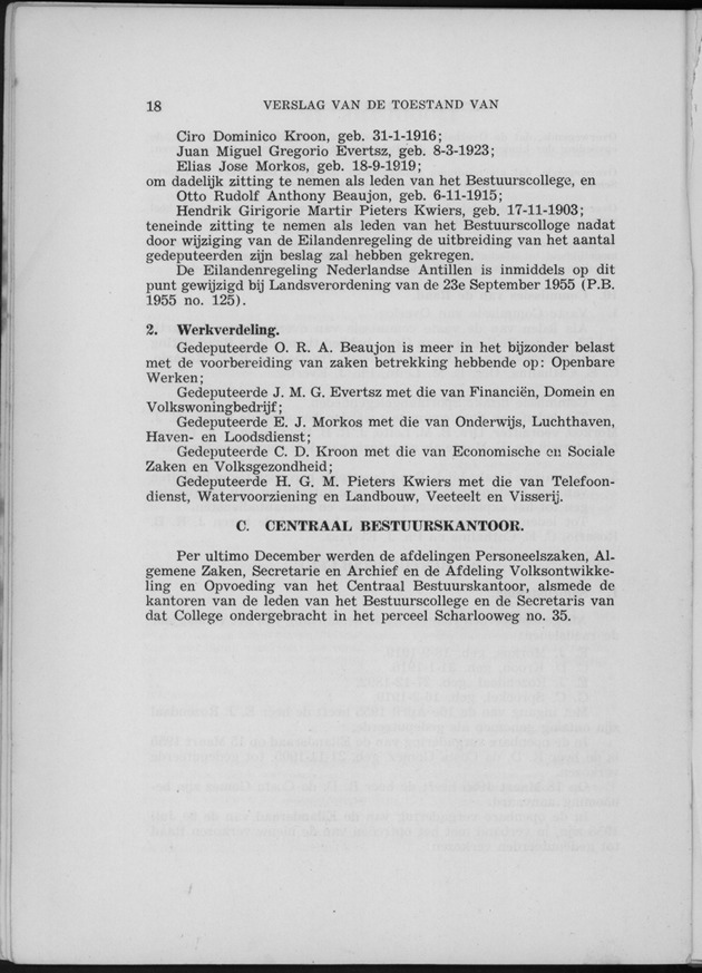 Verslag van de toestand van het eilandgebied Curacao 1955 - Page 18