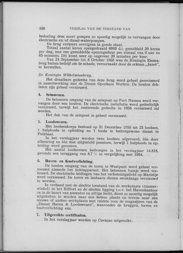 Verslag van de toestand van het eilandgebied Curacao 1955 - Page 108