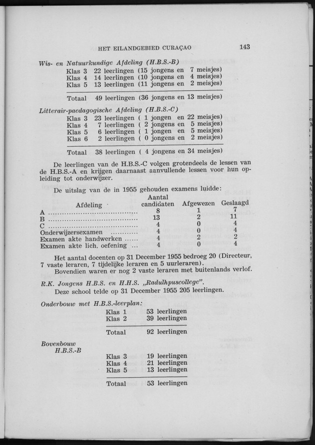 Verslag van de toestand van het eilandgebied Curacao 1955 - Page 143