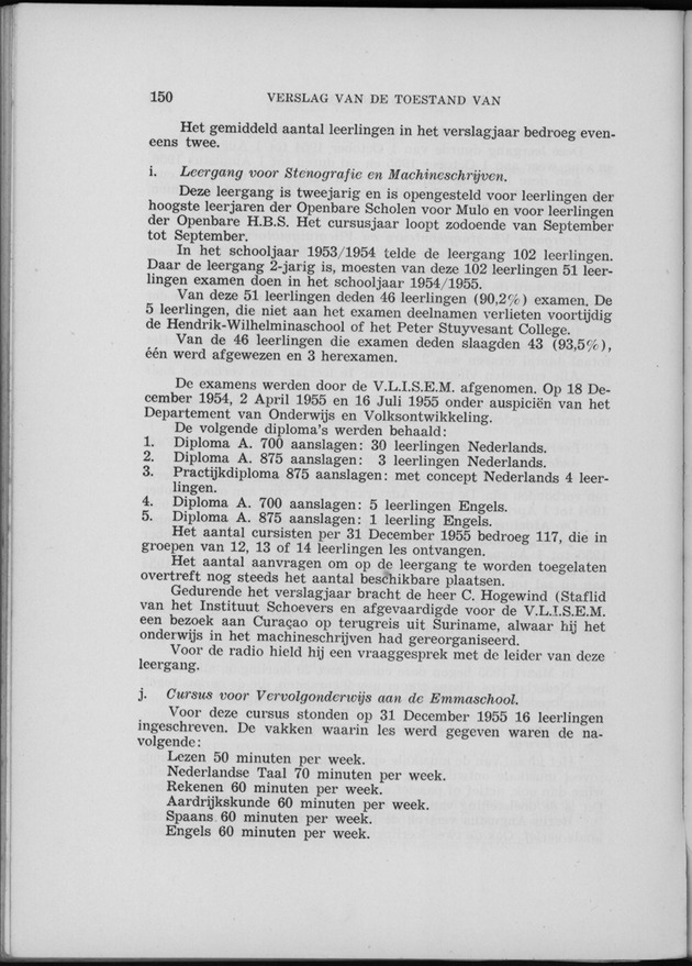 Verslag van de toestand van het eilandgebied Curacao 1955 - Page 150