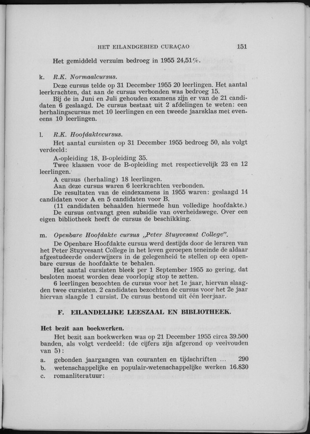 Verslag van de toestand van het eilandgebied Curacao 1955 - Page 151