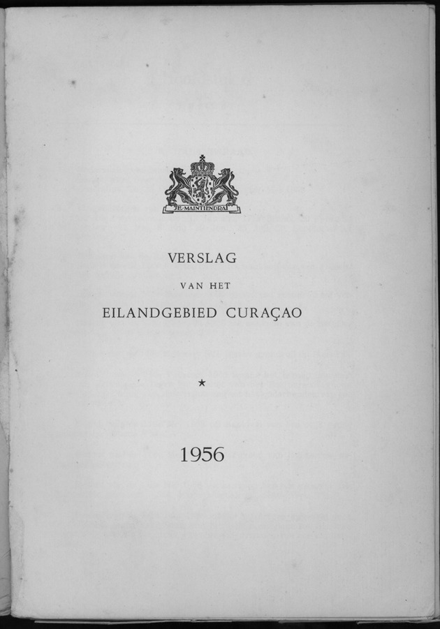 Verslag van de toestand van het eilandgebied Curacao 1956 - Title Page