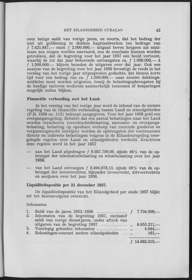 Verslag van de toestand van het eilandgebied Curacao 1957 - Page 43