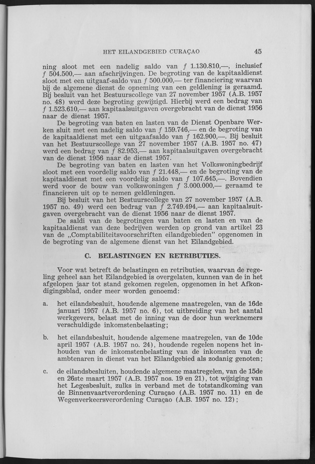Verslag van de toestand van het eilandgebied Curacao 1957 - Page 45