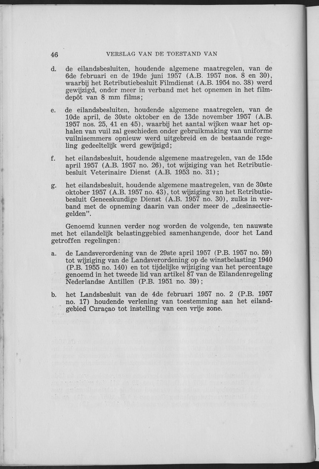 Verslag van de toestand van het eilandgebied Curacao 1957 - Page 46